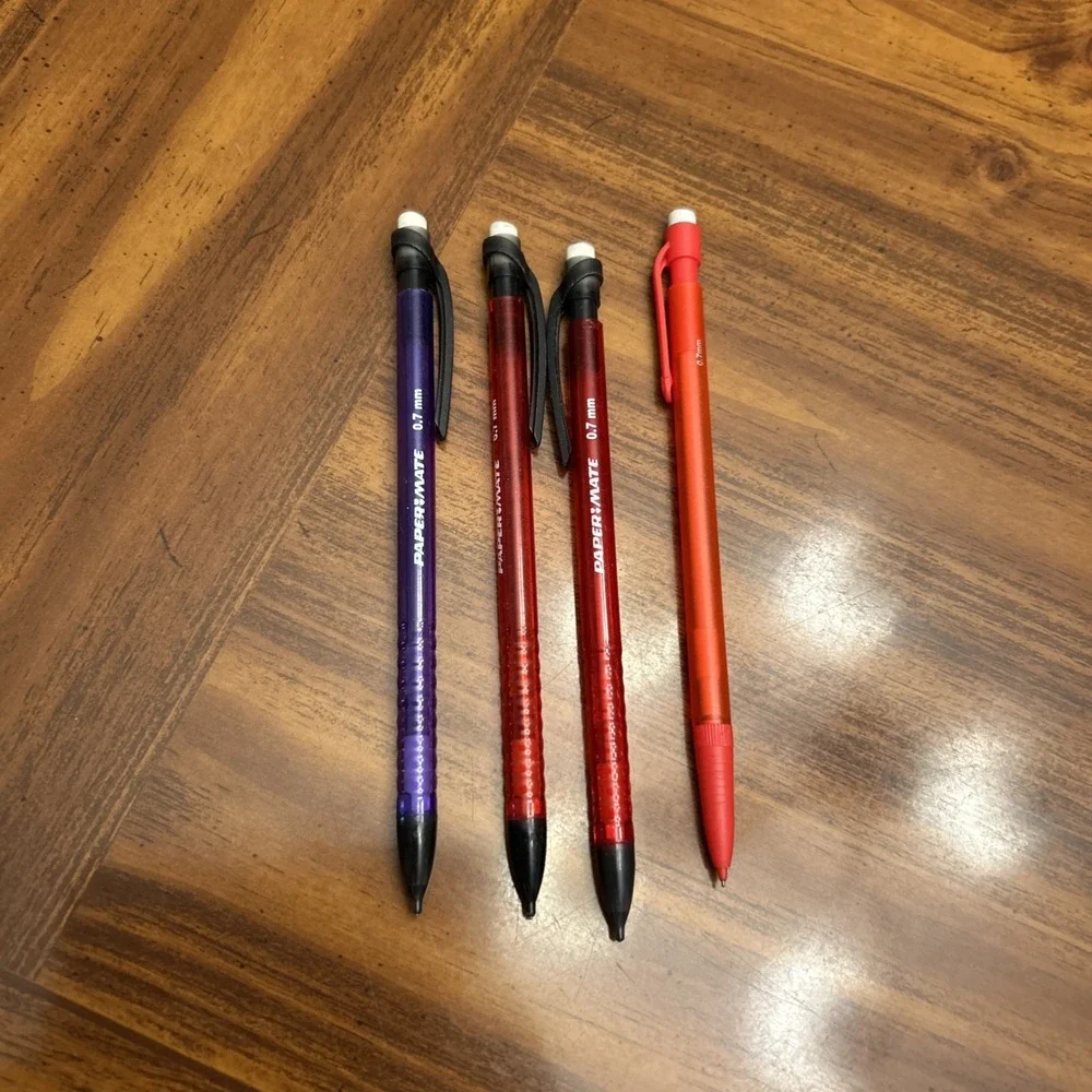 vintage papermate‎ Lead Pencils Red Purple .7mm Lot 4